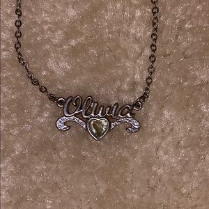 Olivia name tag necklace